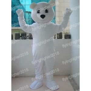 Halloween White Polar Bear Mascot Costume Anpassa Cartoon Anime Theme Character Xmas Outdoor Party Outfit Unisex Party Dress Suits