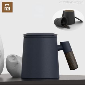 Kleider youpin nrmei Keramik Tasse Tee Tasse mit Infuser Haushalt Doppelwand Becher Männer und Frauen Büro mit Griff Teesieb Deckel 400 ml