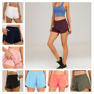 designers womens yoga Shorts Fit Zipper Pocket High Rise Quick Dry Womens Train Short Loose Style Breathable gym quality cheap Motion current LU-068
