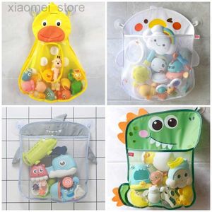 3PSCBath Toys Baby Shower Toy Cute Duck Frog Net Toy Storage Bag Strong Suction Cup Baby Shower Game Bag Bathroom Organizer Water Toy