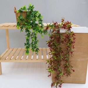 Decorative Flowers Convenient Long Service Life Plastic Hanging Plant Not Withered Wall Decor Fake Rattan Home Improvement