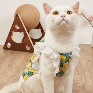 Cat Costumes Clothes Spring Summer Thin Skirts Section Comfortable Sunflower Sling Dress Pet Clothing