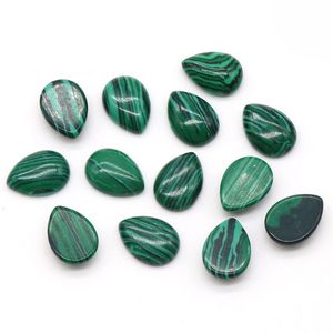 Anello in pietra naturale Superficie ovale Goccia d'acqua Malachite Pietra preziosa Patch Accessori per perline fai da te Pietra nuda all'ingrosso