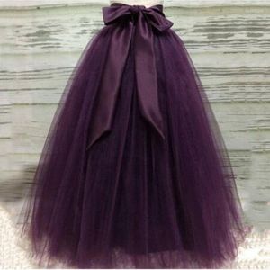 Skirts Ins Fashion Long Tulle Princesa Robe De Mariee Custom Made Puffy Skirt Maxi Bow Sash Closure Woman Tutu