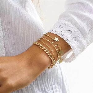 Bracelets de link Bracelete da lua da estrela do Japão para mulheres Meninas Moda Moda Cristal de Cristal Pérola