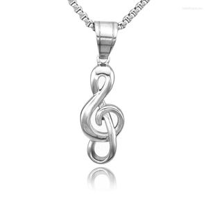 Pendant Necklaces CHIMDOU Girl Boy Gift Stainless Steel Music Symbol Casual Men Jewelry High Note Necklace Charm Bijoux