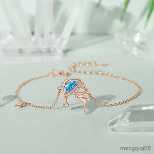 CLOG Jellyfish Elf Bracelet Female 925 Sterling Silver Rose Gold Hollow out Zircon Small Design High Grade Hand Jewelry