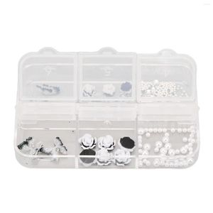 Nail Gel Set Black White Manicure Butterfly Shape Storage Box Glittering Portable Decorative For Beauty Salon