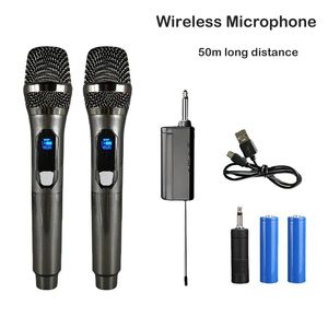 Mikrofonlar Kinglucky kablosuz mikrofon şarj edilebilir sabit frekans VHF 30m menzil el tipi Dinamik Mikroe Karaoke Şarkı Söyleme Evi 230518