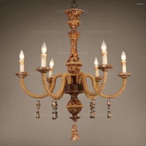 Żyrandole retro lina żyrandol w stylu francuski Antique Light