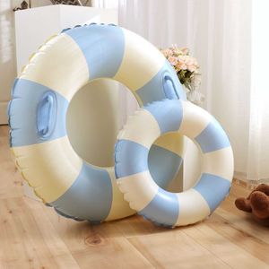 Inflatable Floats Tubes Children's Ring Floating Vintage Stripe Water Sports Swimming Pool Party P230519