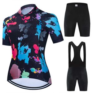 Cycling Jersey Sets 2023 Women's Cycling Jersey Set Summer Anti-UV Cycling Bicycle Clothing Quick-Dry Short Mountain Female Bike Clothes Cycling Set P230519