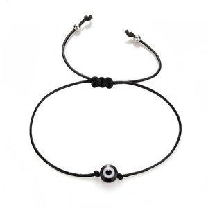 Charm-Armbänder 5 Farben Evil Blue Eye Armband mit Make A Wish-Karte Handgefertigter geflochtener Pseras-Schmuck Drop Delivery Dhgarden Dhxic