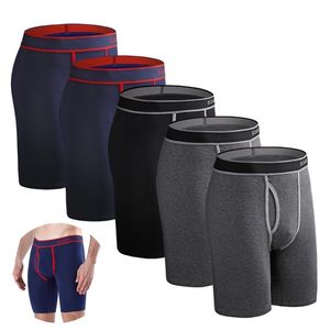 5pcs with Hole Underwear Male Boxershorts Long Boxers for Man Undrewear Cotton Men's Panties Mens Underpants Family Boxer Shorts 230518
