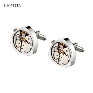 Lepton Watch Hareketi Kumanda Bağlantısı Gümüş Renkli Steampunk Gear Mekanizması Mens Düğün Hediyesi