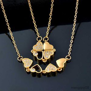 Fashion Fantasy Clover Necklace for Women Elegant Ladies Party Pendant Creative One Two Ways To Wear Magnetic Jewelry Gift