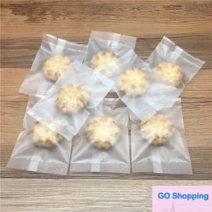 400pcs/partia Uszczelka cieplna Pieczak Pieczak Plastikowe opakowanie torebka z przekąskami torba Matte Clear Biscuit Cookies