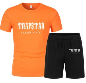 TRAPSTAR Brand Designer basketball Tracksuit Set Men T shirt Shorts Sets Summer Sportswear Jogging Pants Streetwear Harajuku Tops High quality2023