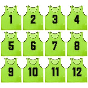 Outdoor T-Shirts 12 PCS Adults Soccer Pinnies Quick Drying Football Jerseys Vest Scrimmage Practice Sports Vest Breathable Team Training Bibs 230518