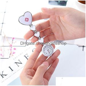 Pocket Watches Wholesale 10Pcs/Lot Stainless Steel Nurses Doctor Brooch Pin Fob Quartz Watch Pendant Gifts T200502 Drop Delivery Dh5Qq