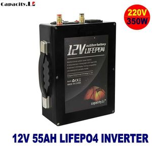 12V 55AH LIFEPO4 Batteri 30AH Portable Generator med inverterare 220V 350W DC USB RECHAREBLEABELT Batteri Multifunktionellt batteri