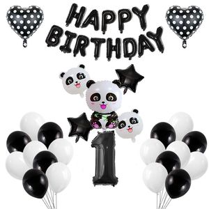 Party Decoration Panda Themed Birthday Decorations Number Foil Balloons Jungle Balloon Baby Shower Kids Toys Helium BallonsParty