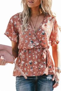 Floral Print Wrap Midje TIE TOP 2023 HOT NEW 43EX#