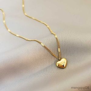 Summer Style Stainless Steel Love Necklace Clavicle Chain 18K Gold Color Necklace For Women Fashion Jewelry Gift