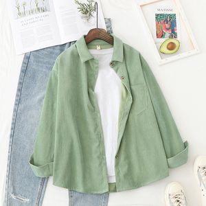 Women's Blouses Shirts Corduroy Shirts Womens Tops And Blouses Long Sleeve Spring Ladies Solid Loose Boyfriend Style Shirt 230519