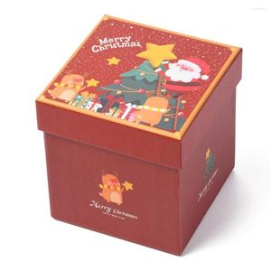 Jewelry Pouches 5pcs Christmas Themed Cardboard Box Square For Gift Jewellry Presents Storage Packaging Display Boxes 11.5x11.5x12.5cm