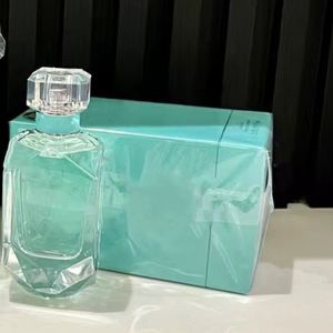 Garrafa de perfume feminino Vidro de vidro de 75 ml de diamante perfumes quadrados transparentes Postagem rápida