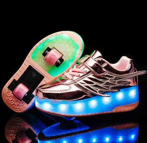 Rull Skate Tennis Shoes for Kids Boys Girls Led Lighte Wheels Sneakers With On Two Wheels Children Glowing Roller Sneaker Shoe G8546536