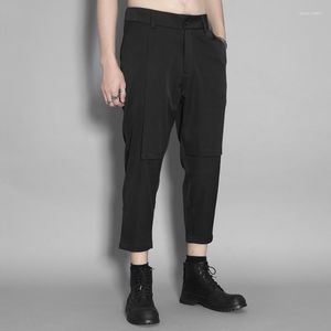 Men's Pants Gangfengqiuzhuang Dark Personality Three-dimensional Cutting And Stitching Slim Matching Trousers Men&#039;s Casual