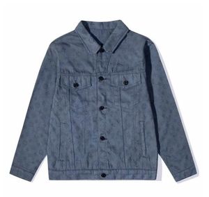 Marca de moda de luxo jaqueta masculina impressão bordado lavagem denim jaqueta vintage casual casal jaqueta tamanho asiático S-XL