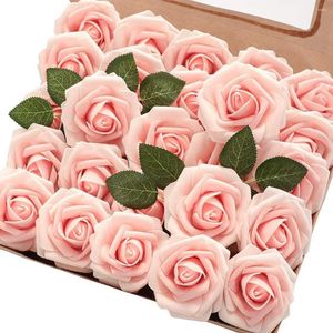 Dekorativa blommor Artificiell tvål Rose Fake Flower Head Decor Box Wedding Decoration Bouquet Valentine's Day Gift DIY
