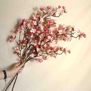 Decorative Flowers Imitation Cherry Blossom Bouquet Natural Plants Preserve For Wedding Home Decoration 97cm