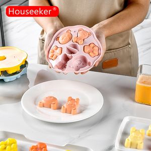 Cake Tools Little Bear Silikonformen zum Backen, Dekorationswerkzeug mit Deckel, Eiscreme-Gelee-Form, Babynahrungsergänzungsmittel, Dampfmilch 230518