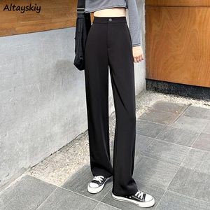 Capris Casual Pants Women Black Solid Zipper Fly Office Lady Allmatch Korean Style proste spodnie workowate High Street Mujer Bottoms