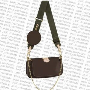 Trendy Cross Body Style Bags 5 in 1 with Gold Chain and Shoulder Strap Multi Pochette for Women's Handbag Purses