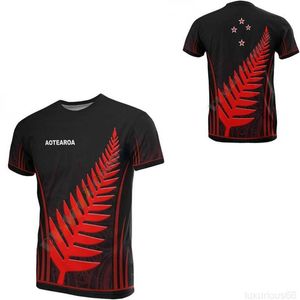 Herrtröjor tröjor harajuku rolig avslappnad kortärmad sommar t-shirt Nya Zeelands flagga silver street klädstamm 3d tryck