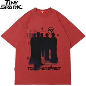 Herren T-Shirts Männer Streetwear Hip Hop T-shirt Übergroße Buchstaben Shadow Graphic T-shirt Sommer Harajuku T Shirt Baumwolle Lose Tops Tees Rot 230518