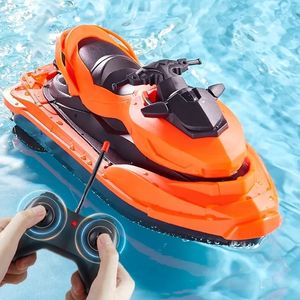 ElectricRC -båtar Remote Control Boat Waterproof Low Resistance Plast High Speed ​​Electronic 360 Degree Flip Kids RC Toy 230518