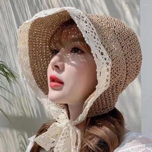 Wide Brim Hats Women Sun Hat Stylish Princess Lady Fisherman Soft Decorative Summer Cap For Adult