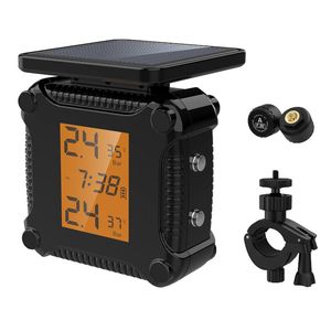 Extractme Reifendruck-Überwachungssystem, buntes Display, kabellos, TPMS, Motorrad-Solarladung, Reifentemperatur-Alarmsensor