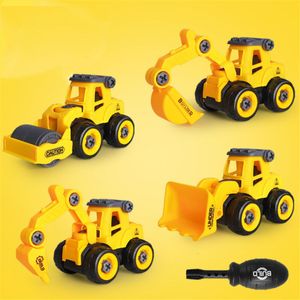 Diecast Model 8 Style Engineering Vehicle Toys Plastic Construction Excavator Tractor Dump Truck Bulldozer Models Kids Mini Gifts 230518