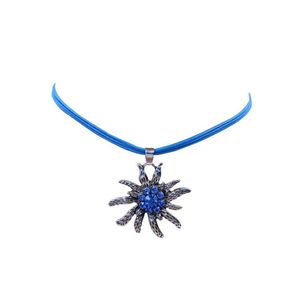 Collane con ciondolo 4Cm Antico Sier Edelweiss Collana Cz Crystal German Dirndl Pink Oktoberfest Drop Delivery Jewelry Pendenti Dhswr