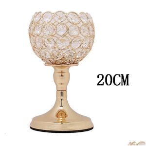 Candle Holders Crystal Tealight Metal Glass Candlesticks Table Centerpiece Party Christmas Home Decoration Drop Delivery Gard Dhdlz