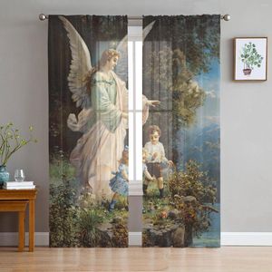 Curtain Angel Myth Legend Child Living Room Tulle Curtains Window Treatment Home Decor Bedroom Office Cafe Sheer