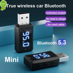 Ny bil Bluetooth 5.3 FM02 MINI USB -sändarmottagare med LED Display Handsfree Call Car Kit Auto Wireless Audio för FM Radio