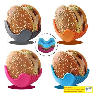 Oszczędzania żywności Wysuwany kanapka hamburger stałe bułki pudełka wielokrotnego użytku silikonowy klip z hamburger